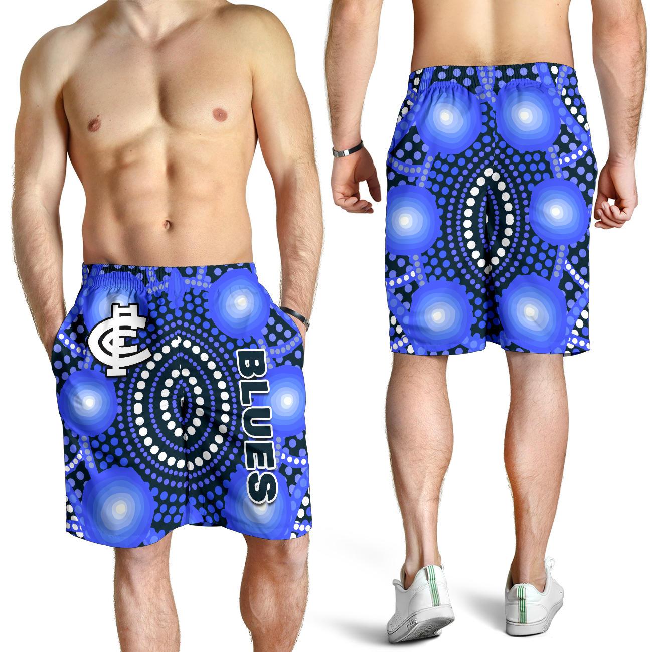 Blues Men Shorts Carlton Bright Indigenous - Vibe Hoodie Shop