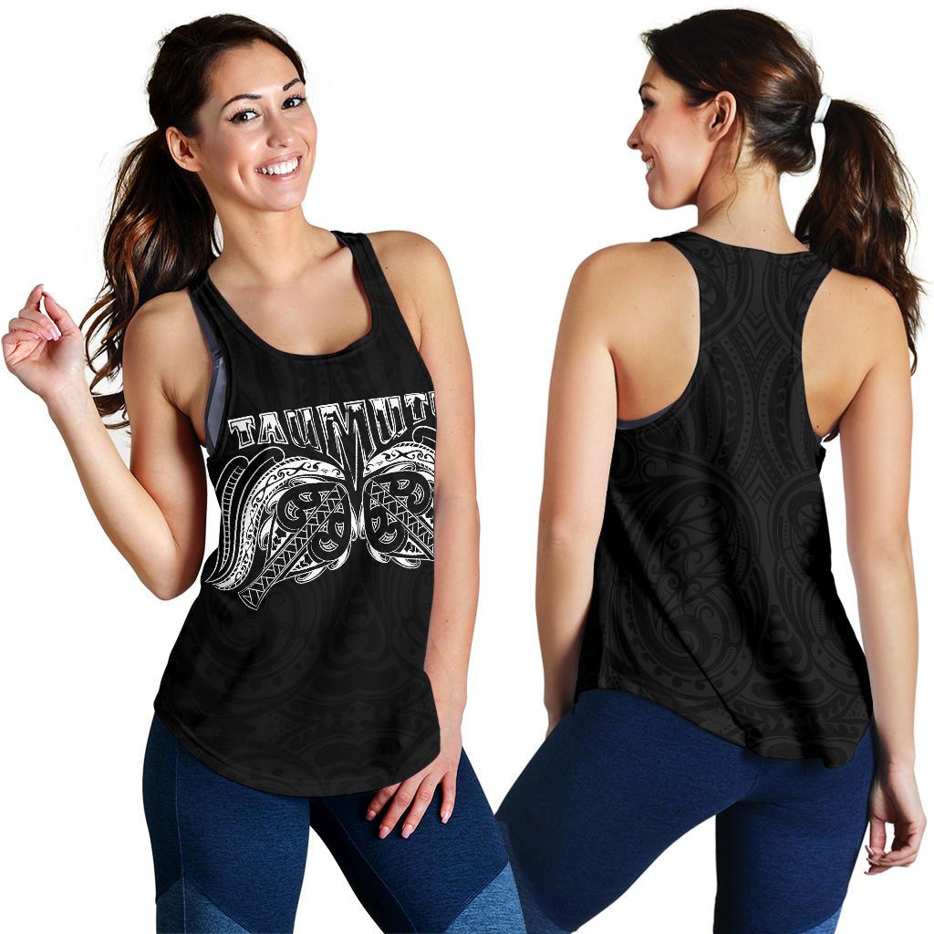 New Zealand Women's Racerback Tank, Maori Taumutu Tattoo - Vibe Hoodie Shop