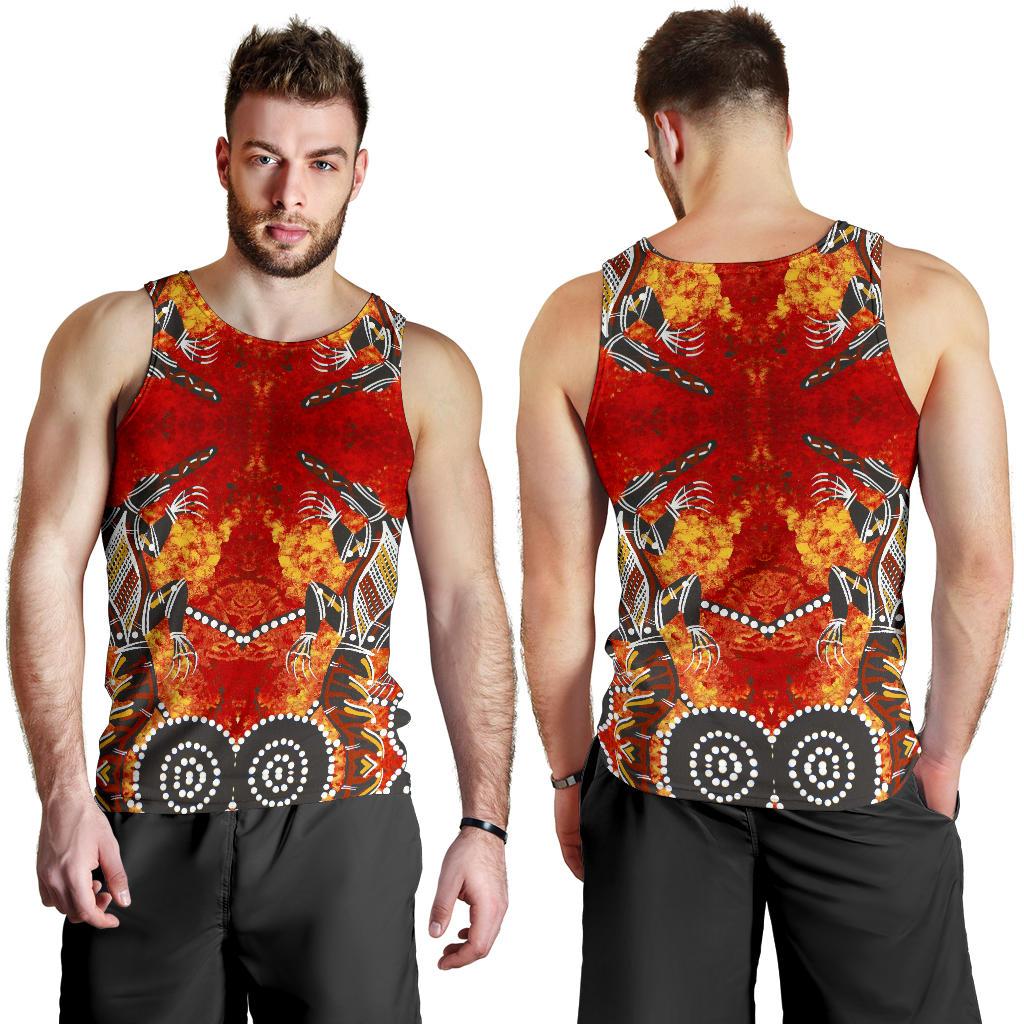 Men's Tank Top - Aboriginal Crocodile Dot painting - Vibe Hoodie Shop