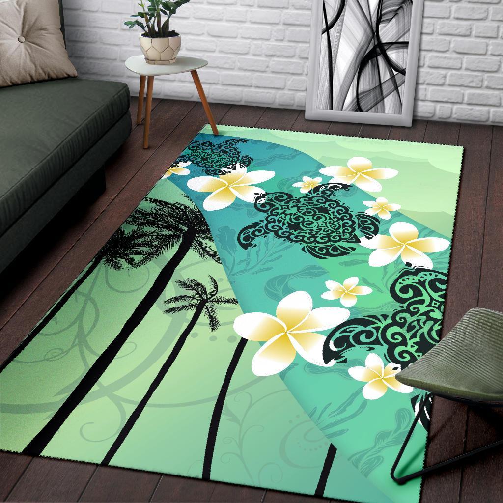 Turtle Plumeria Area Rug - Vibe Hoodie Shop