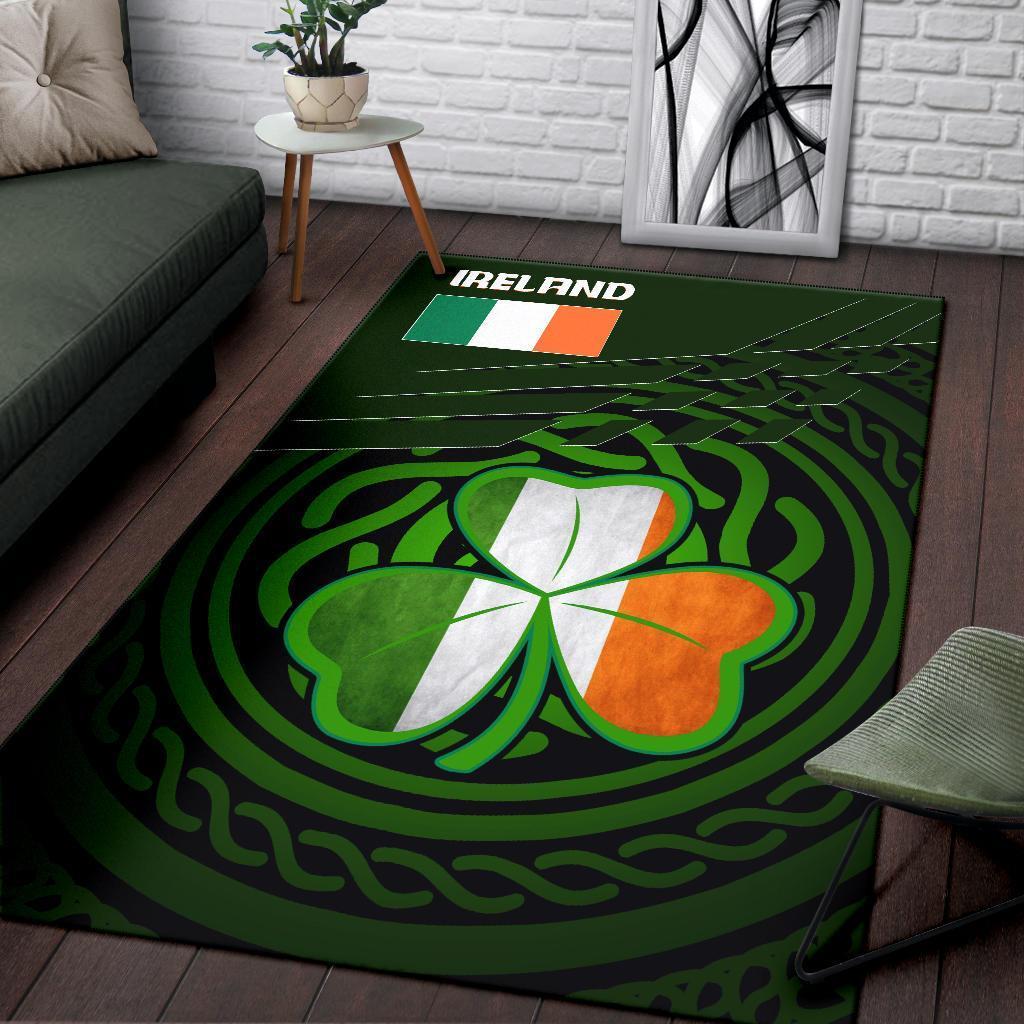 Ireland Area Rug - Ireland Symbol With Celtic Patterns - Vibe Hoodie Shop