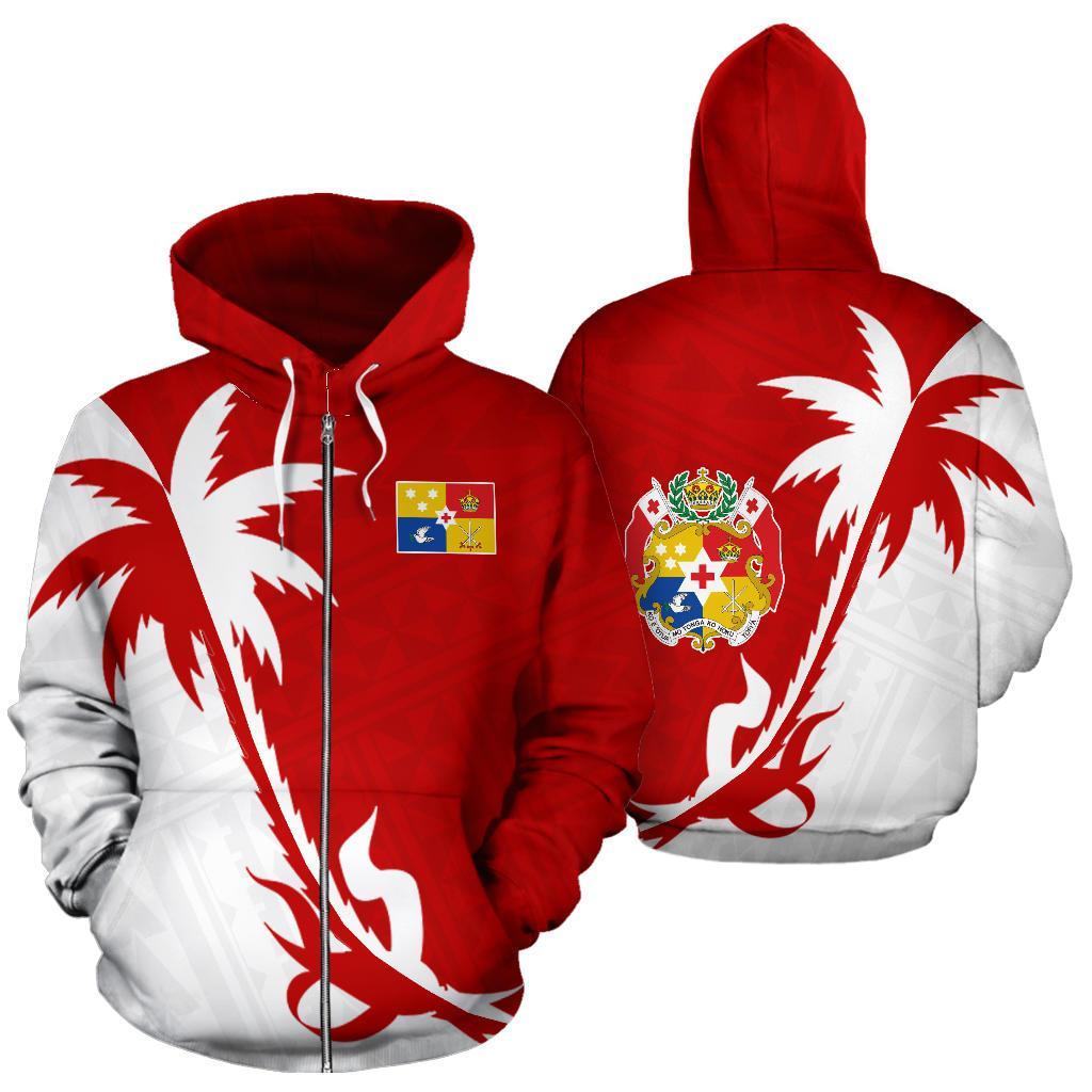 Tonga Coconut Tree Zip Up Hoodie - Vibe Hoodie Shop