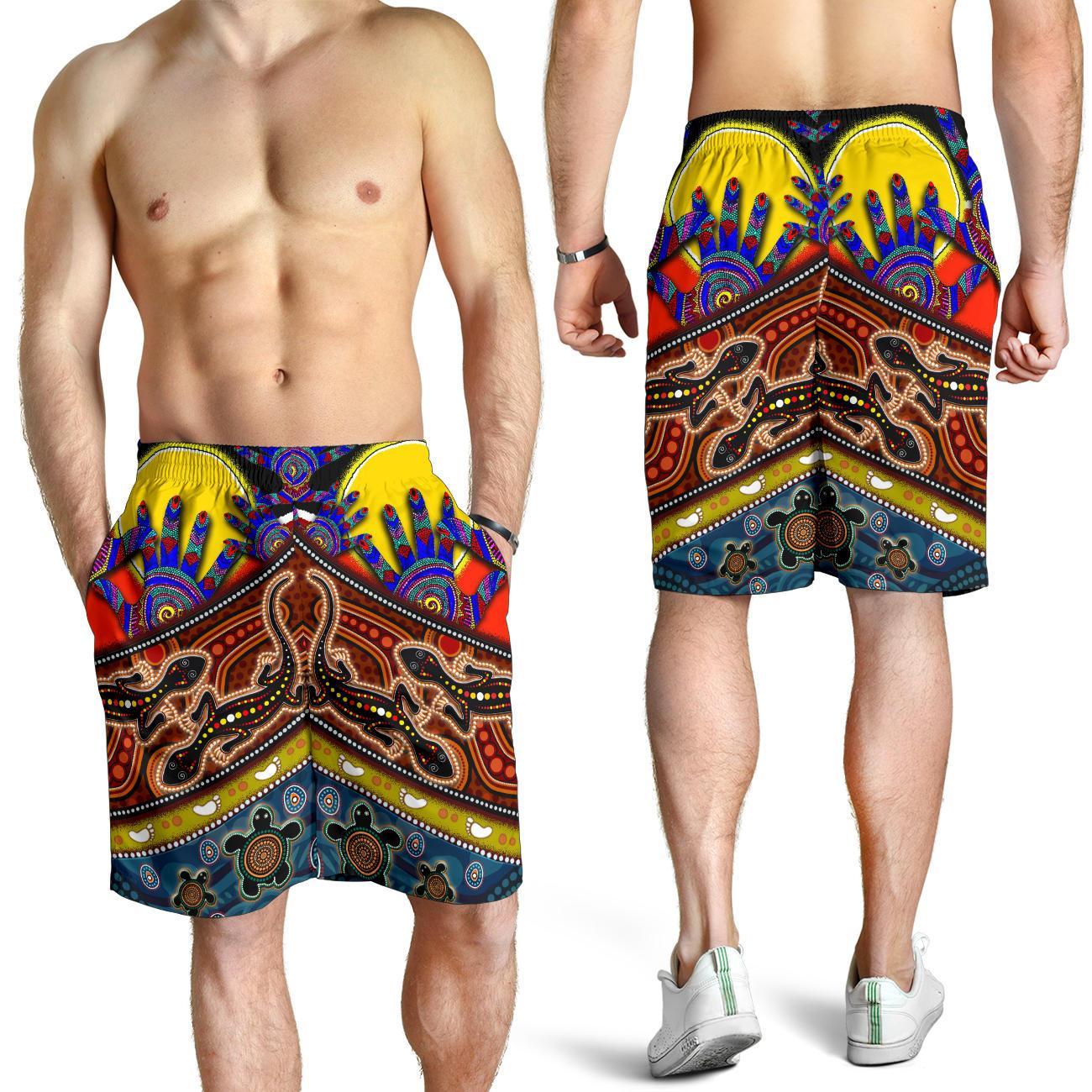 All Over Print Men's Shorts - Australians Together - Vibe Hoodie Shop