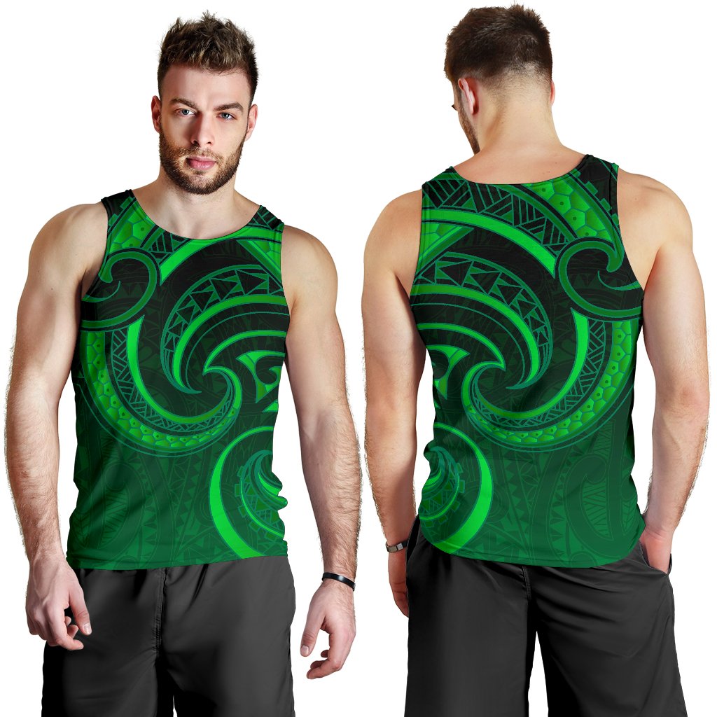 New Zealand Maori Mangopare Men Tank Top Polynesian - Green - Vibe Hoodie Shop