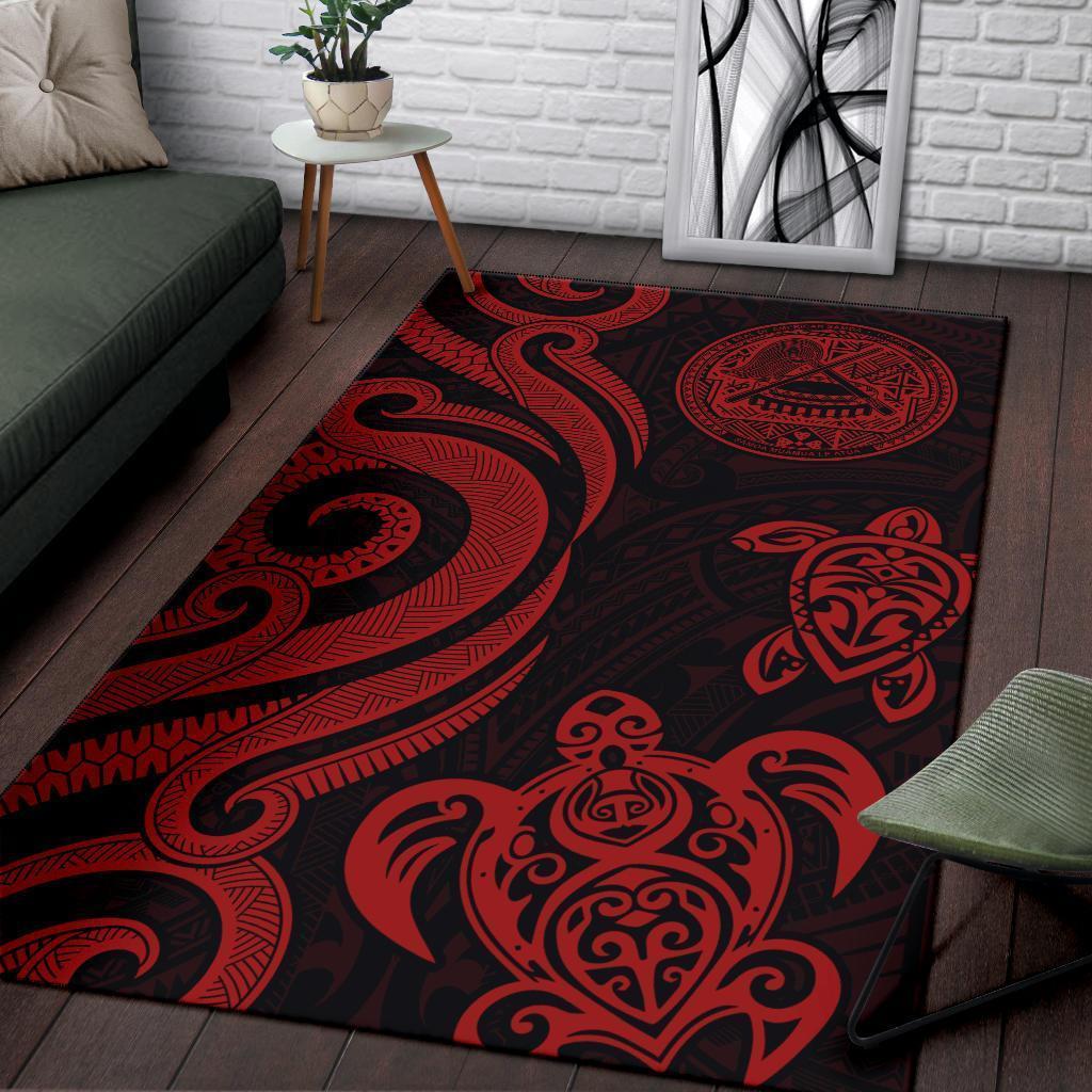 American Samoa Area Rug - Red Tentacle Turtle - Vibe Hoodie Shop