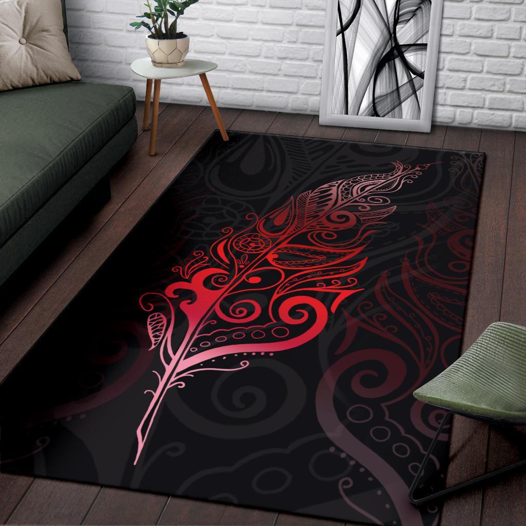 Light Silver Fern Area Rug, Red - Vibe Hoodie Shop