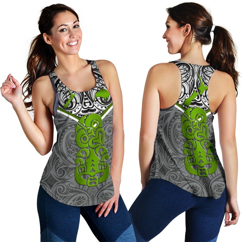 New Zealand Maori Rugby Women Racerback Tank Pride Version - Gray - Vibe Hoodie Shop