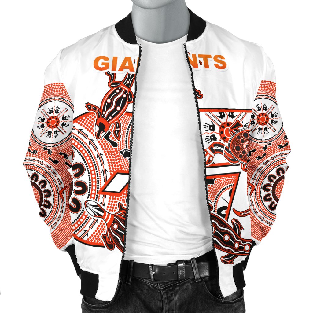 GWS Giants Men's Bomber Jacket Simple Indigenous - Vibe Hoodie Shop