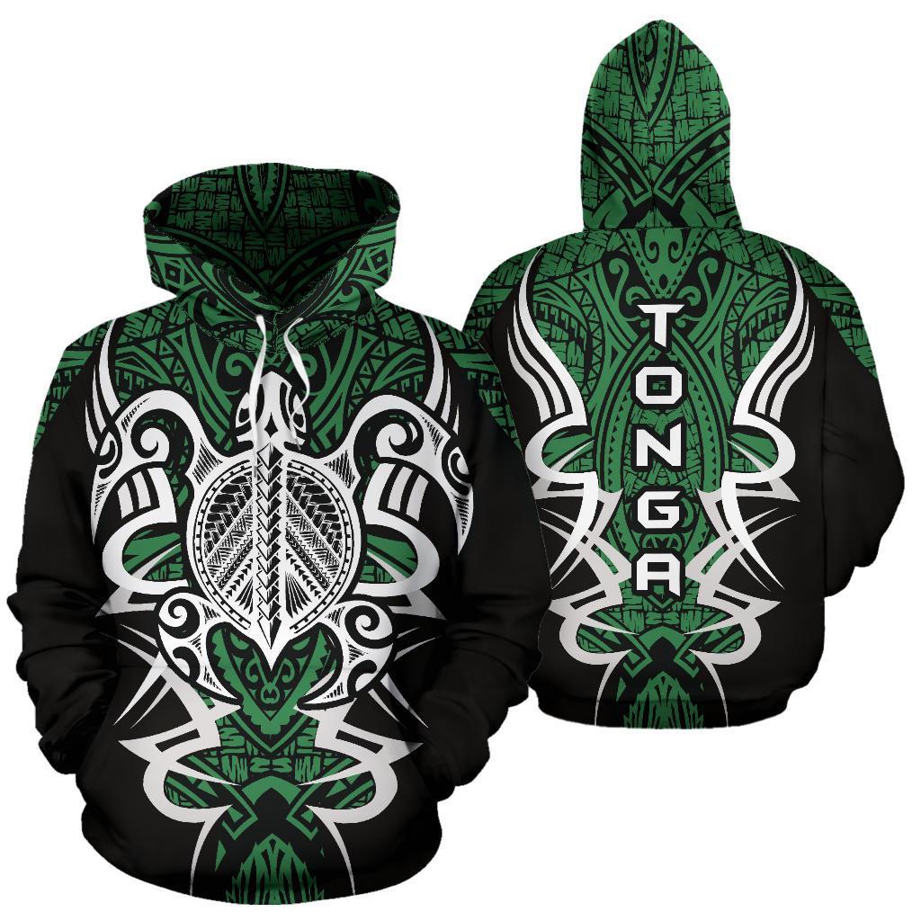 Hoodie Tonga Turtle Polynesian Green - Armor Style - Vibe Hoodie Shop