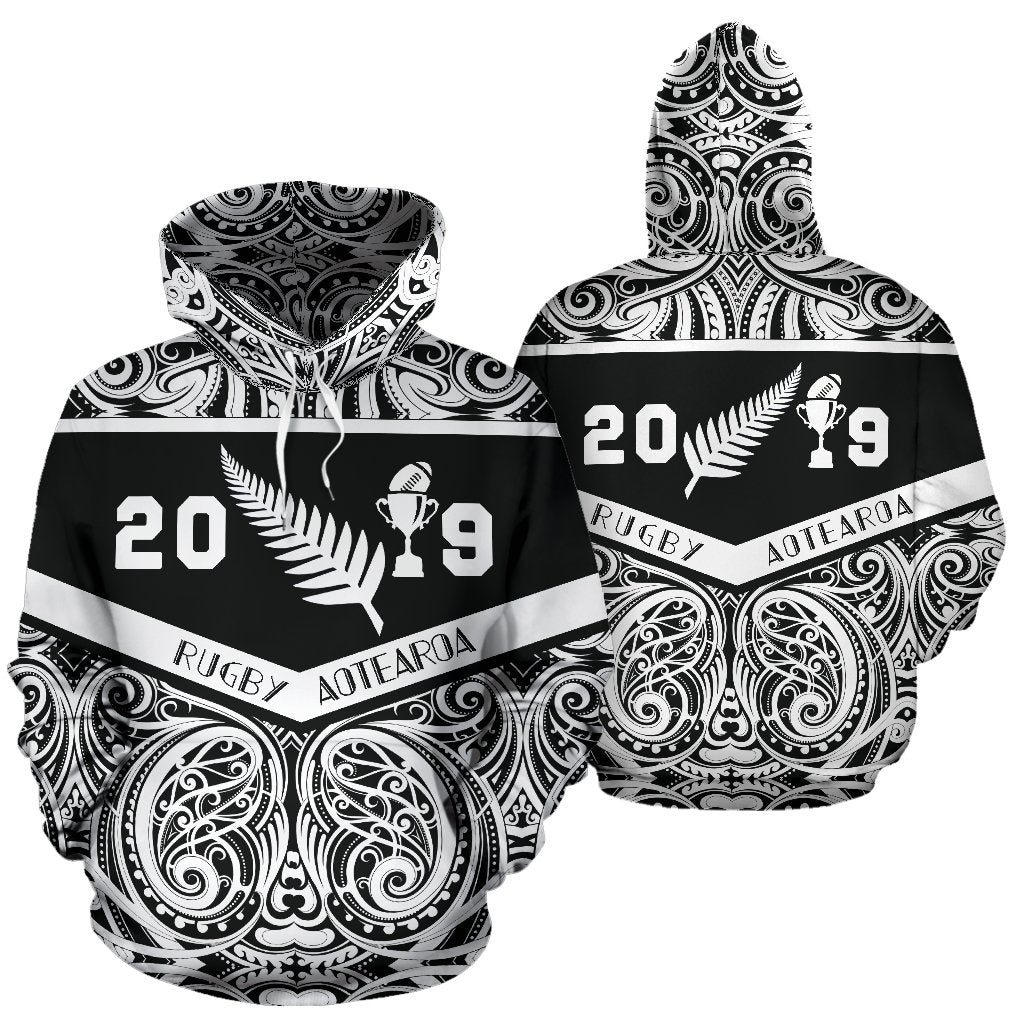 New Zealand Rugby Hoodie, Aotearoa Rugby 2019 Pullover Hoodie - Vibe Hoodie Shop