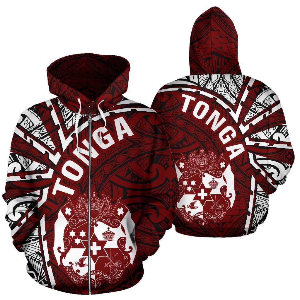 Zip Up Hoodie Tonga Polynesia - Tornado Style - Vibe Hoodie Shop