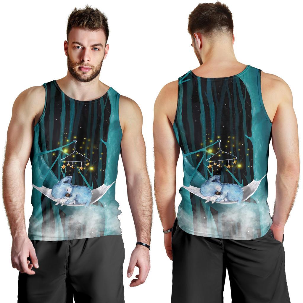 Men Tank Top - Koala Mens Tank Sleeping In Forest - Vibe Hoodie Shop