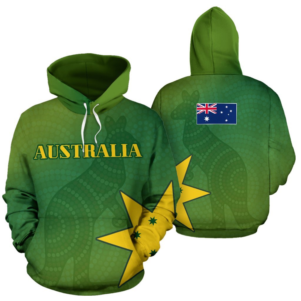 Aboriginal Hoodie, Kangaroo Patterns Australia Flag - Vibe Hoodie Shop