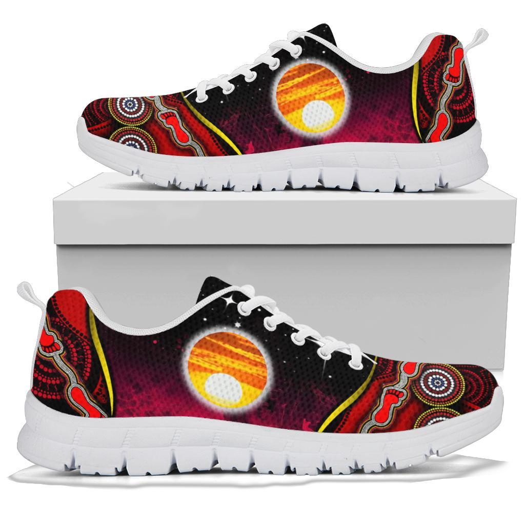 Sneakers - Australian Aboriginal Flags Symbolic Meaning Black - Vibe Hoodie Shop