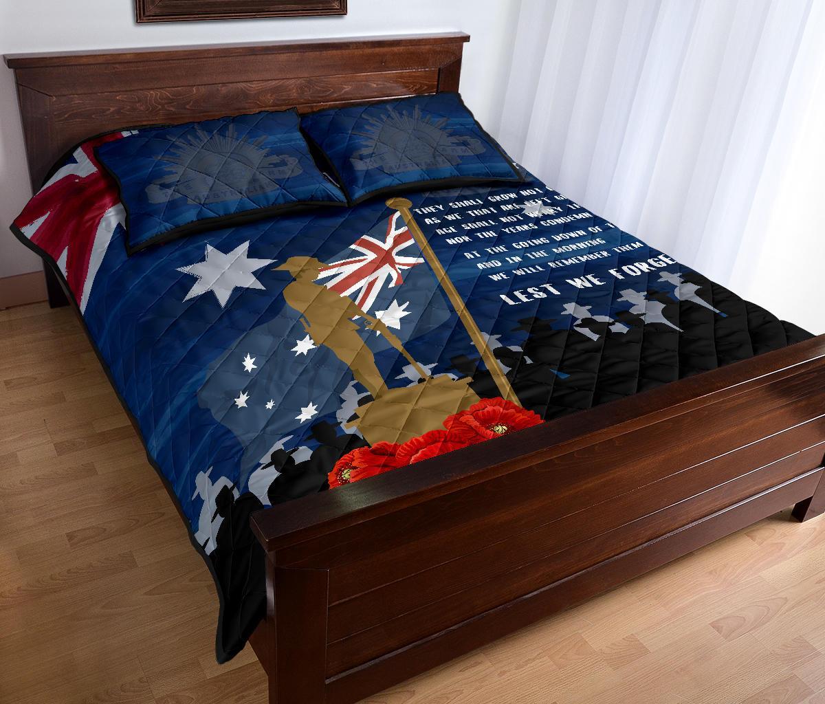 ANZAC Quilt Bed Set - Always Remember Australian ANZAC Day - Vibe Hoodie Shop