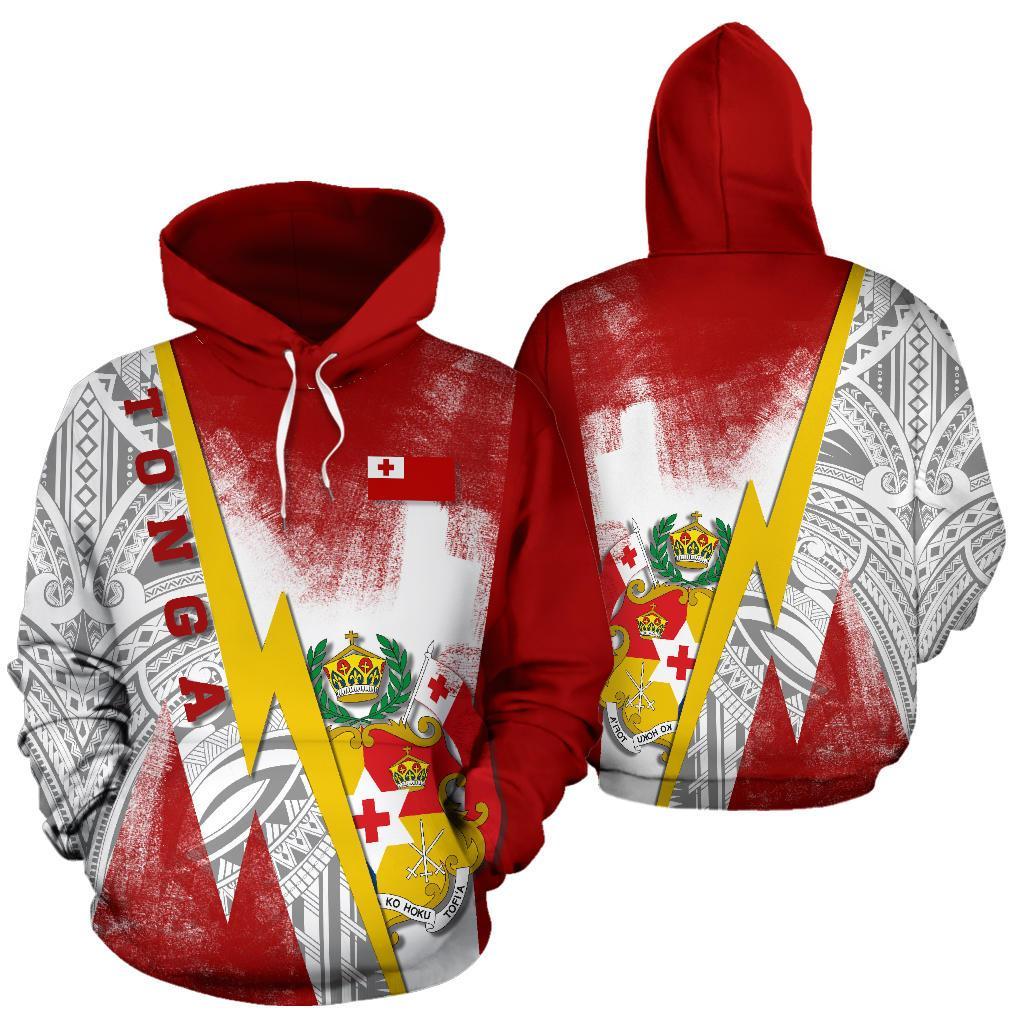 Hoodie Tonga Flag With Polynesian Style - Vibe Hoodie Shop