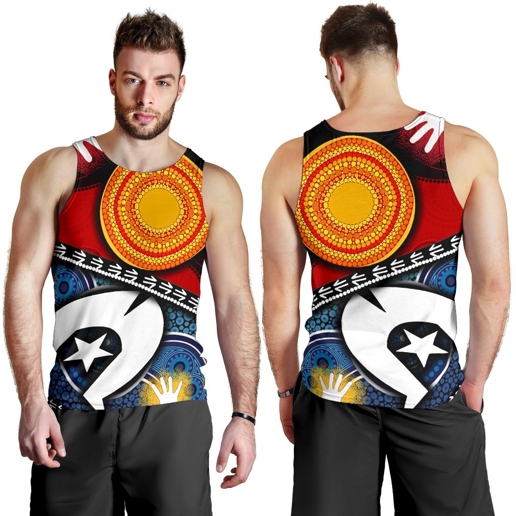 Men's Tank Top - Australian NAIDOC Aboriginal and Torres Strait Islands Flags - Vibe Hoodie Shop