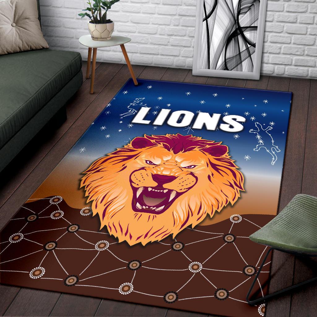 Brisbane Lions Area Rug Simple Indigenous - Vibe Hoodie Shop