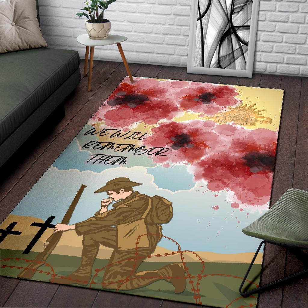 ANZAC Day Area Rug - We Will Remember Them - Vibe Hoodie Shop