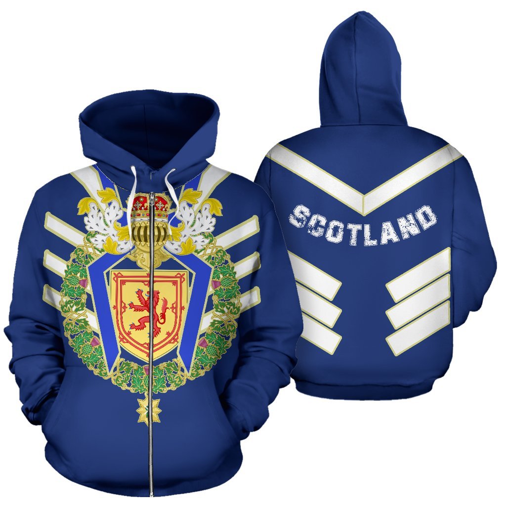 Scotland Coat Of Arms All Over Zip - Up Hoodie - Vibe Hoodie Shop