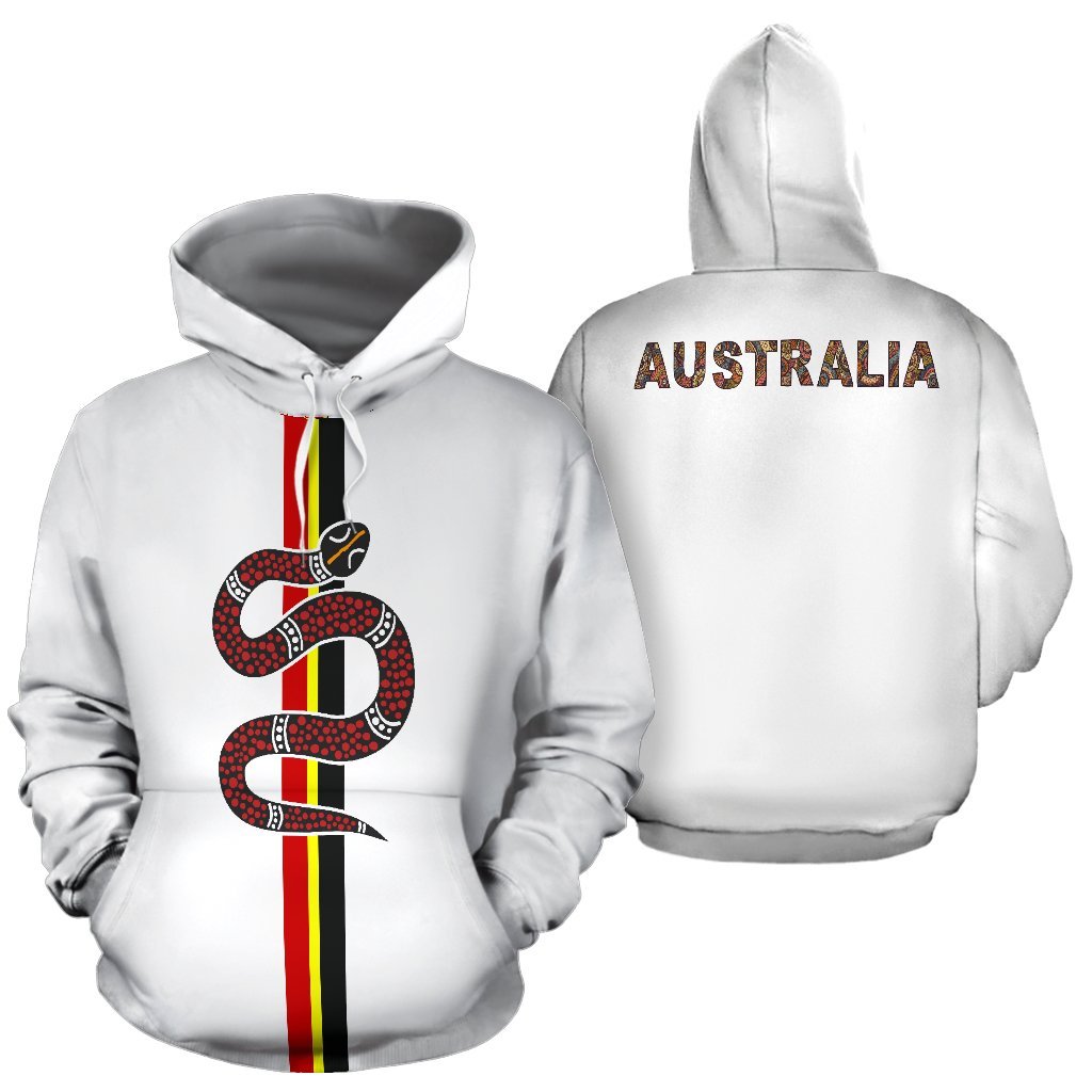 Aboriginal Hoodie, Snake Patterns All Over Print - Vibe Hoodie Shop