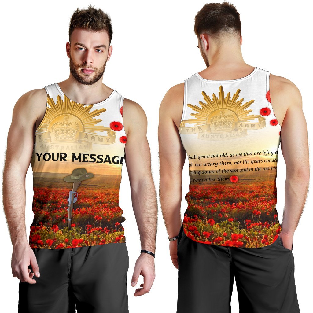 Custom ANZAC Day 2021 Men's Tank Top - We Will Remember Them - Vibe Hoodie Shop