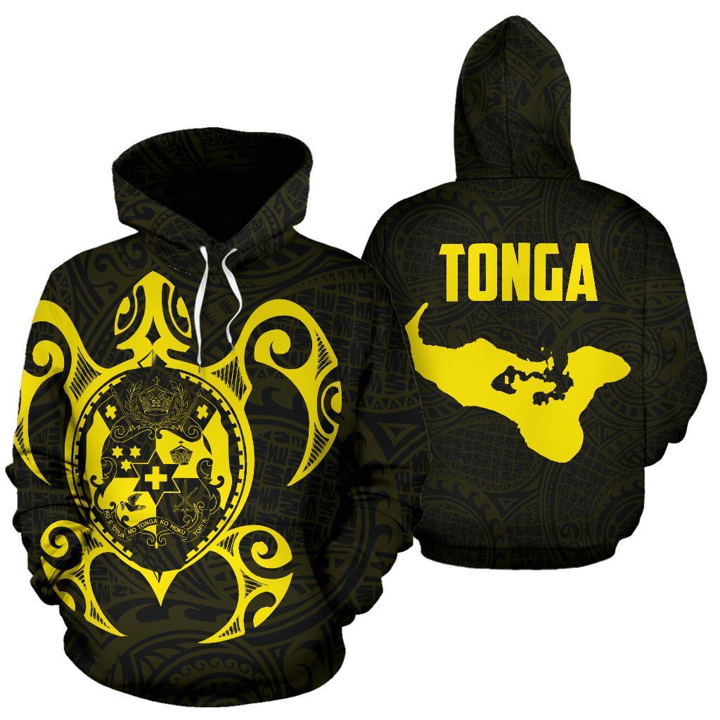 Hoodie Tonga Polynesian Coat Of Arms In Turtle Map - Vibe Hoodie Shop