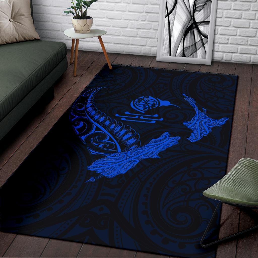 New Zealand Heart Area Rug - Map Kiwi Mix Silver Fern Blue - Vibe Hoodie Shop