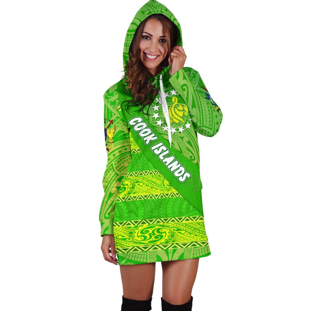 Cook Islands Women Hoodie Dress Polynesian Victorian Vibes - Vibe Hoodie Shop