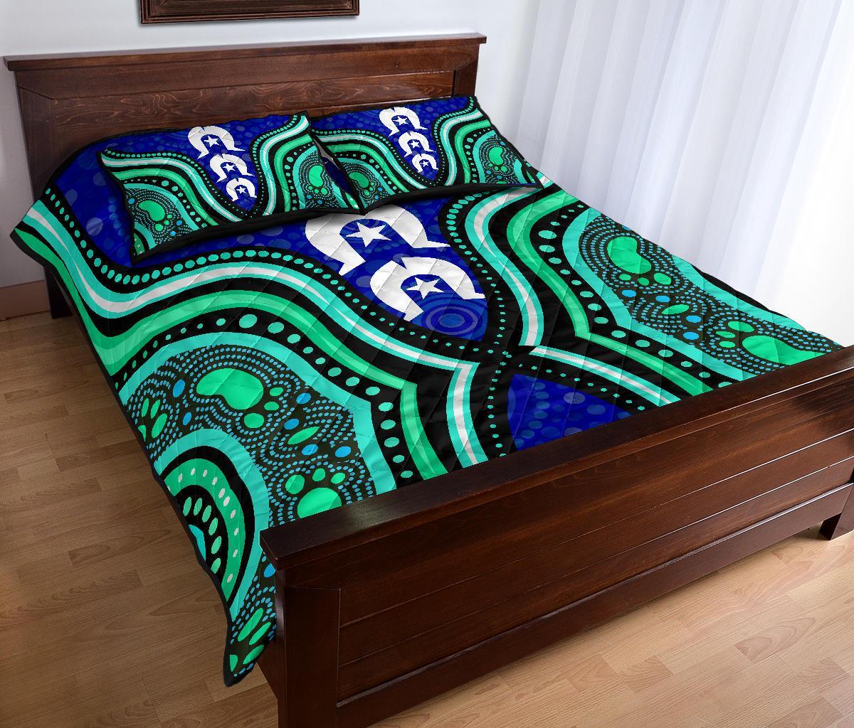 Torres Strait Personalised Quilt Bed Set - Torres Strait Symbol And Aboriginal Patterns - Vibe Hoodie Shop