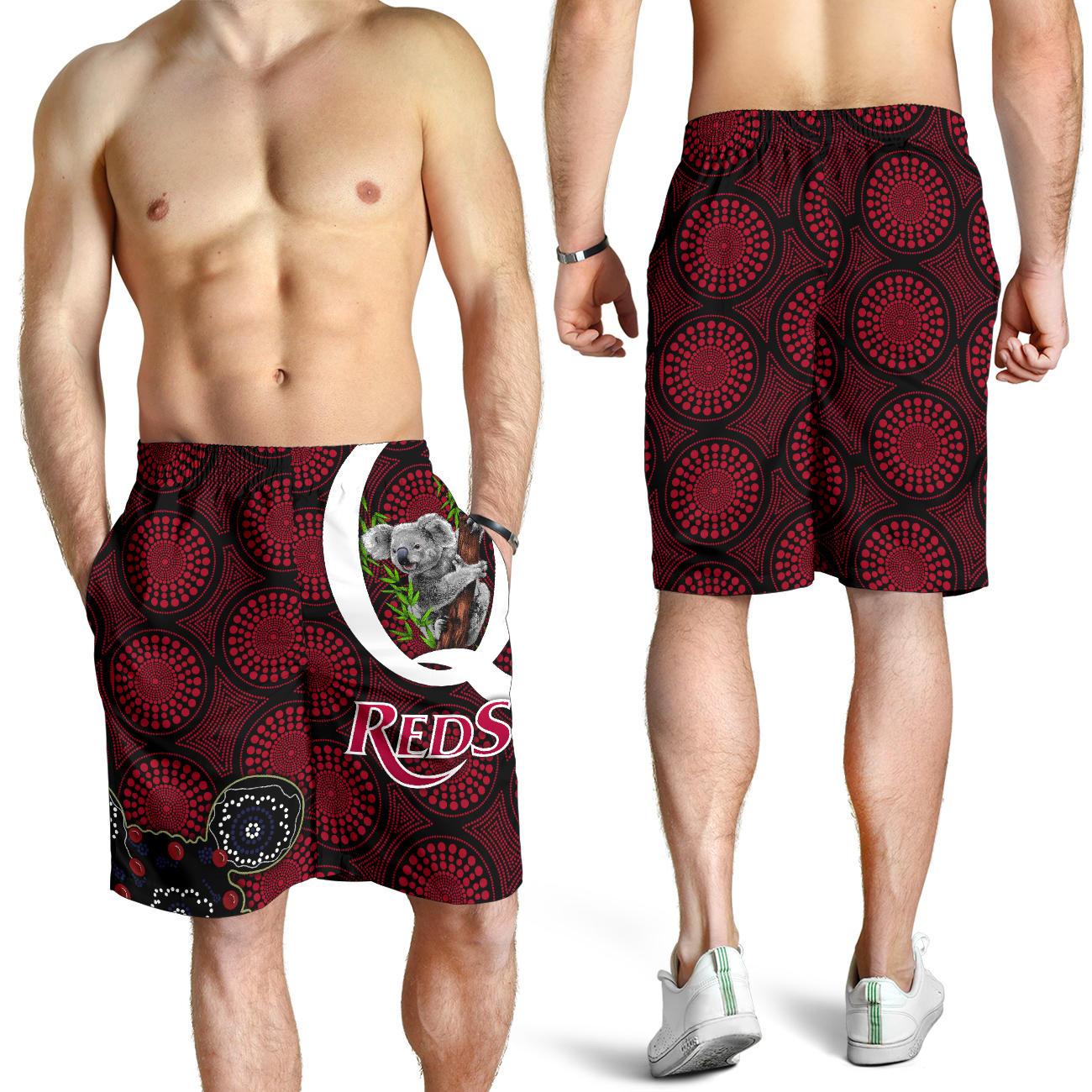 Queensland Men's Shorts Reds Rugby - Koala - Vibe Hoodie Shop