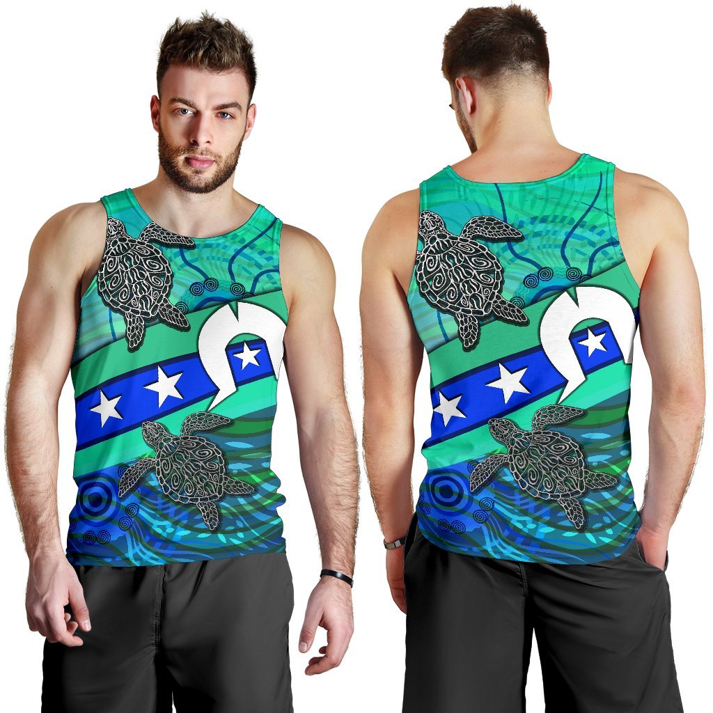 Men's Tank - Torres Strait Flag And Turtle - Vibe Hoodie Shop