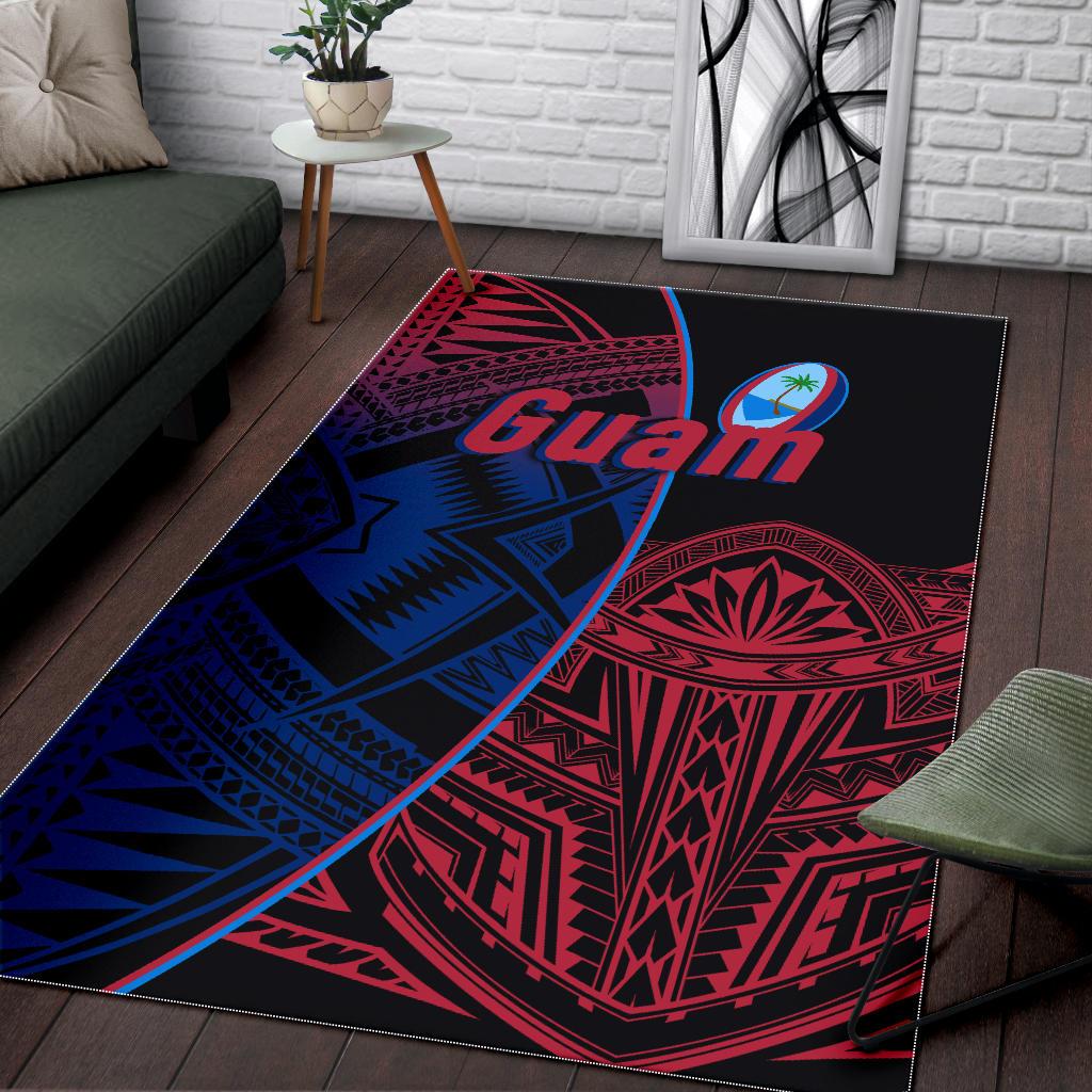 Guam Rugby Area Rug Impressive Version - Vibe Hoodie Shop