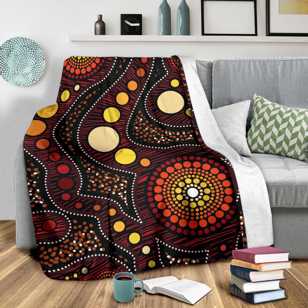 Aboriginal Premium Blanket - Aboriginal Art Ver01 - Vibe Hoodie Shop