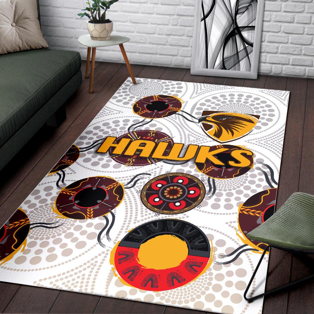 Hawthorn Area Rug Hawks Indigenous - White - Vibe Hoodie Shop