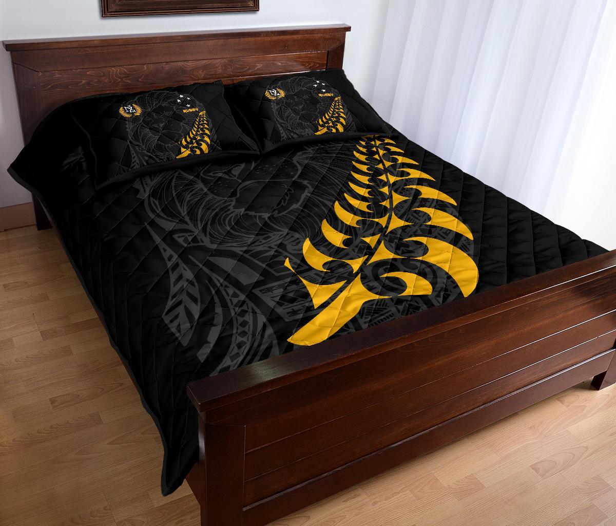 New Zealand Maori Lion Rugby Quilt Bed Set - Vibe Hoodie Shop