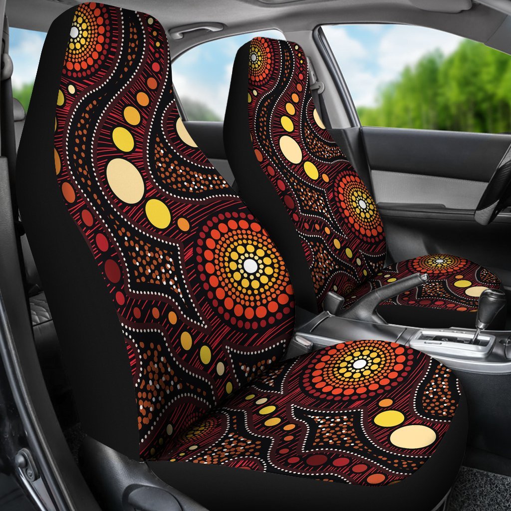 Aboriginal Car Seat Covers - Aboriginal Art Ver01 - Vibe Hoodie Shop