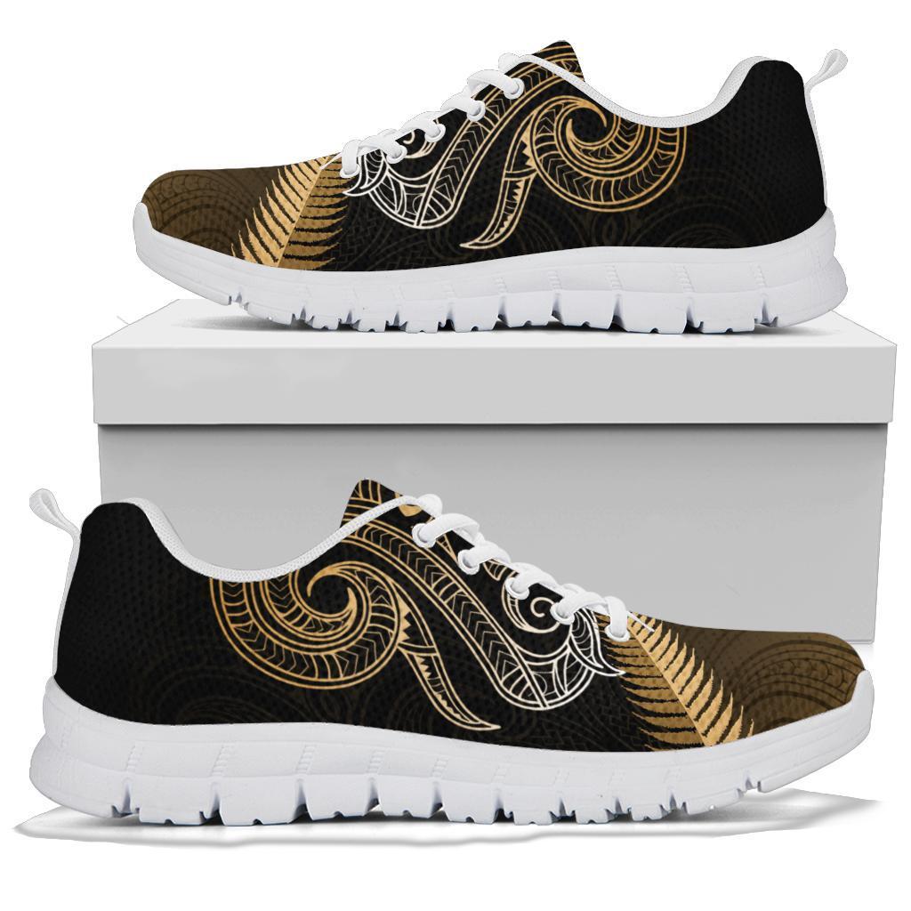 Maori Manaia New Zealand Sneakers Gold - Vibe Hoodie Shop