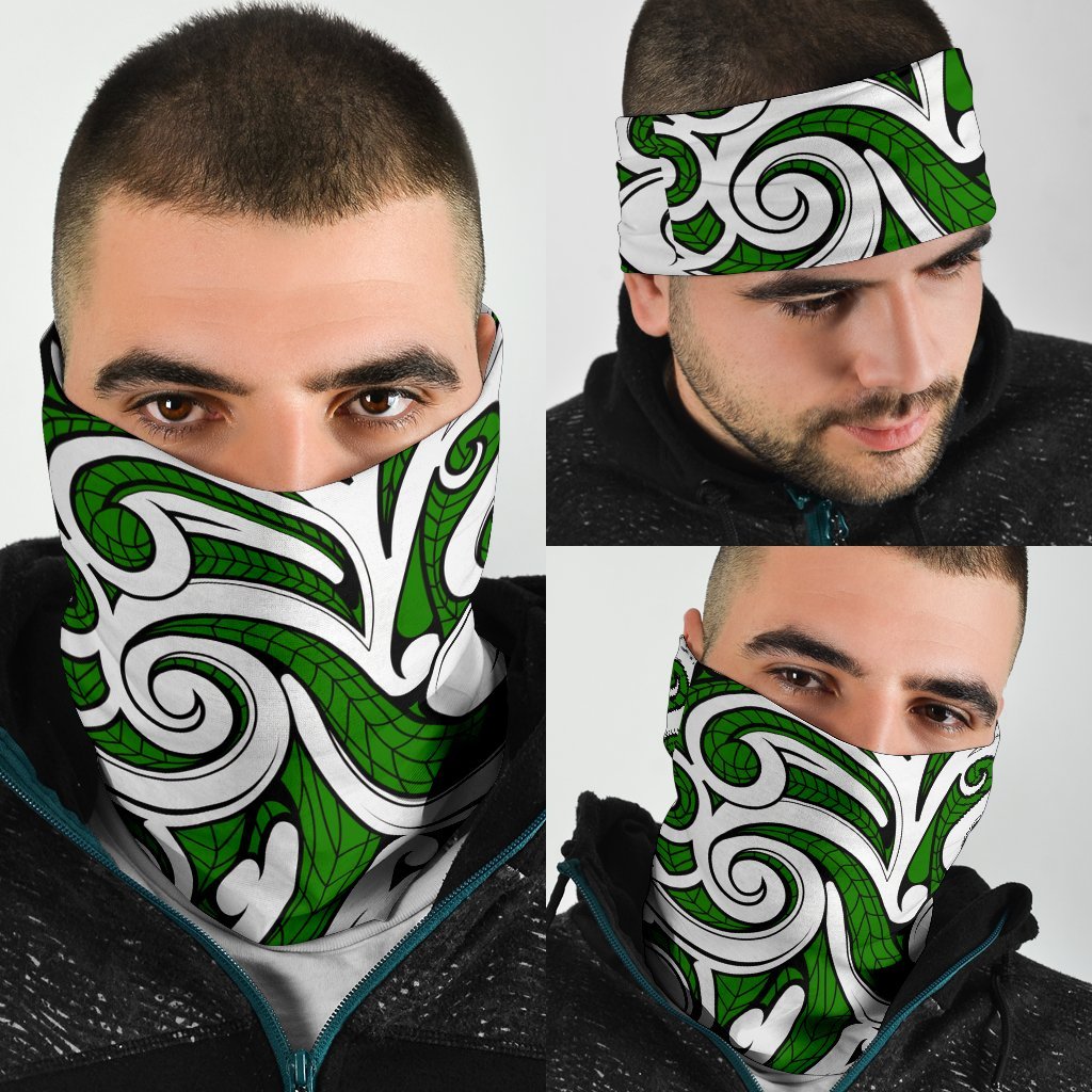 New Zealand Maori Tribal Ornament Bandana - Green - Vibe Hoodie Shop