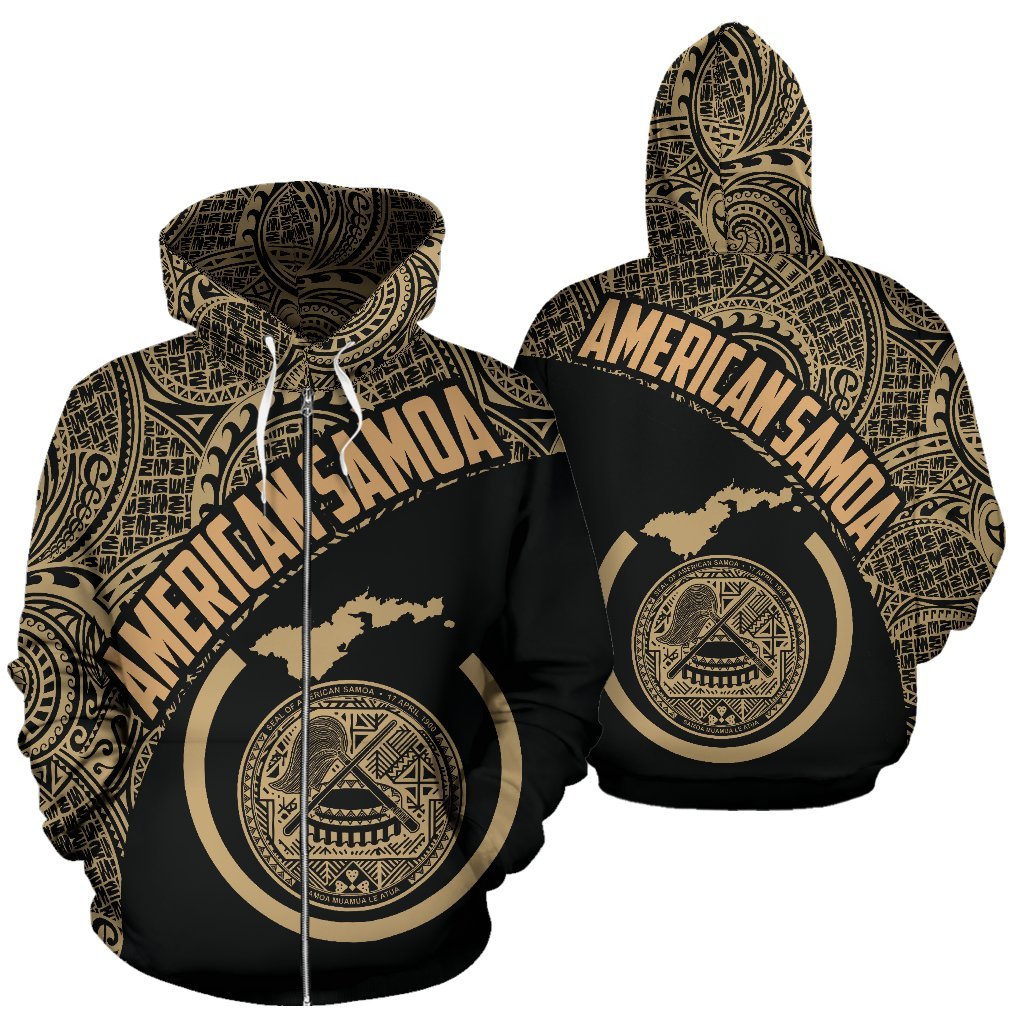 Map American Samoa Zip - Up Hoodie Polynesian - Vibe Hoodie Shop