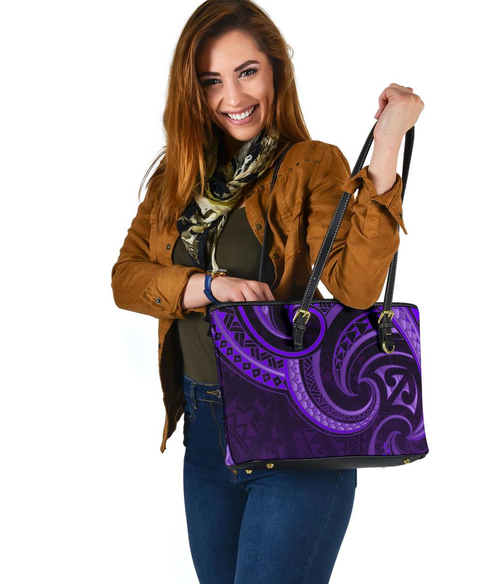 new-zealand-maori-mangopare-small-leather-tote-polynesian-purple