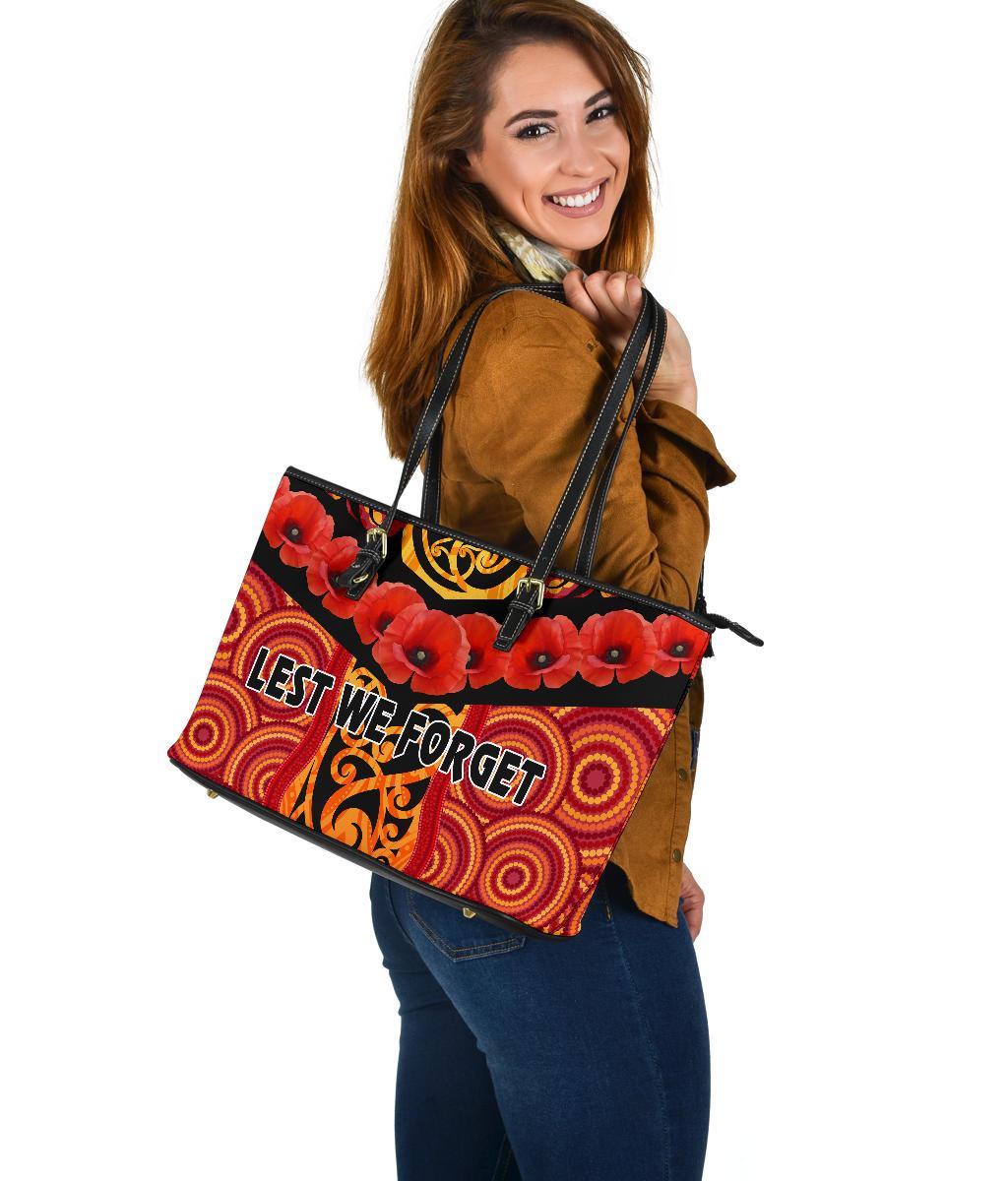 anzac-lest-we-forget-poppy-large-leather-tote-new-zealand-maori-silver-fern-australia-aboriginal