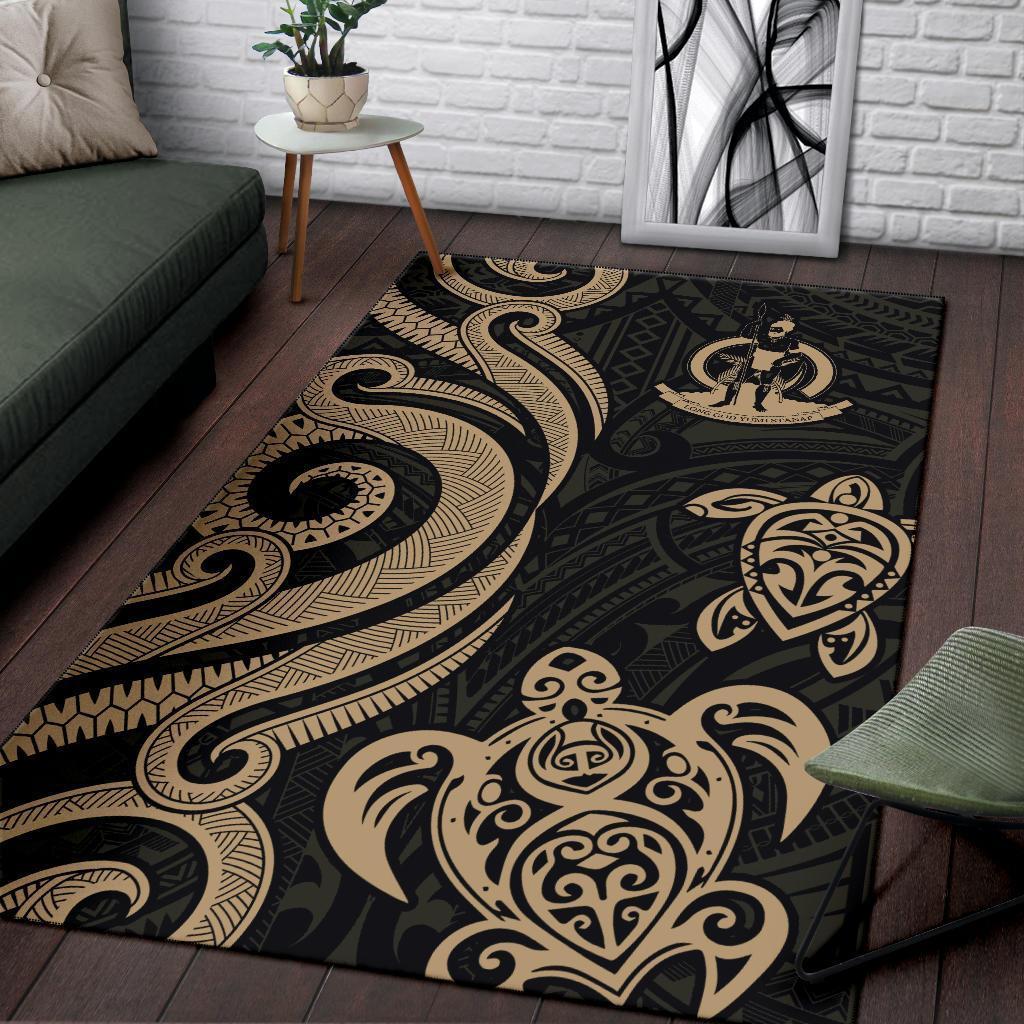 Vanuatu Area Rug - Gold Tentacle Turtle - Vibe Hoodie Shop