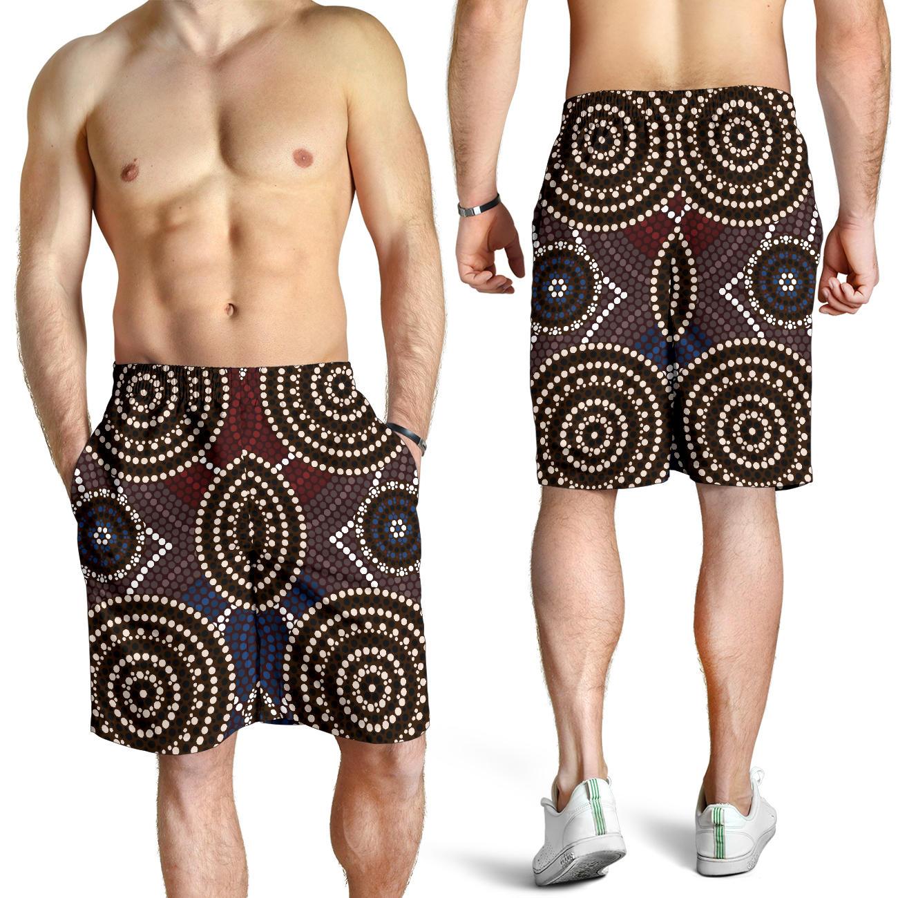 Aboriginal Shorts, Indigenous Dot Painting Short Men 08 - Vibe Hoodie Shop