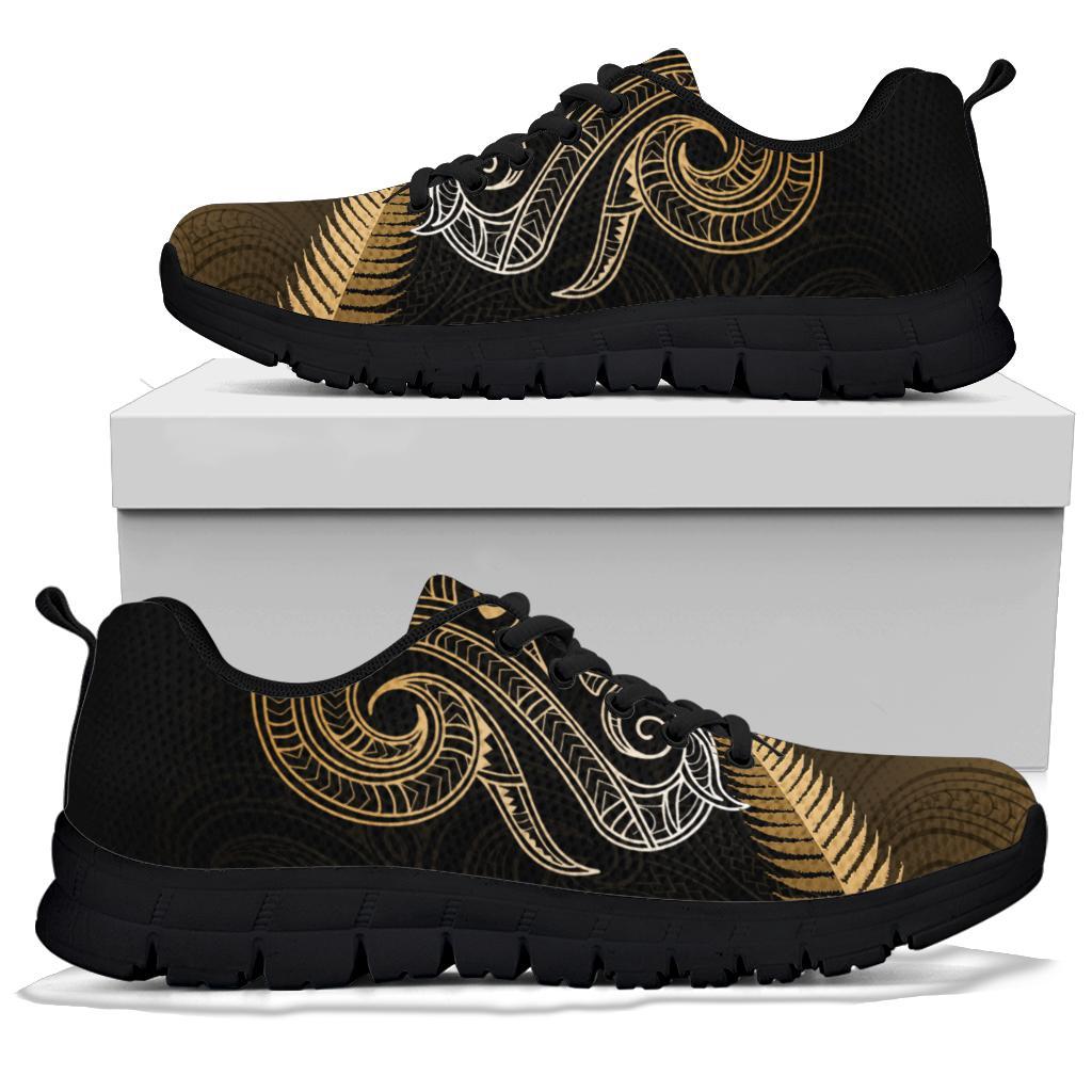 Maori Manaia New Zealand Sneakers Gold - Vibe Hoodie Shop