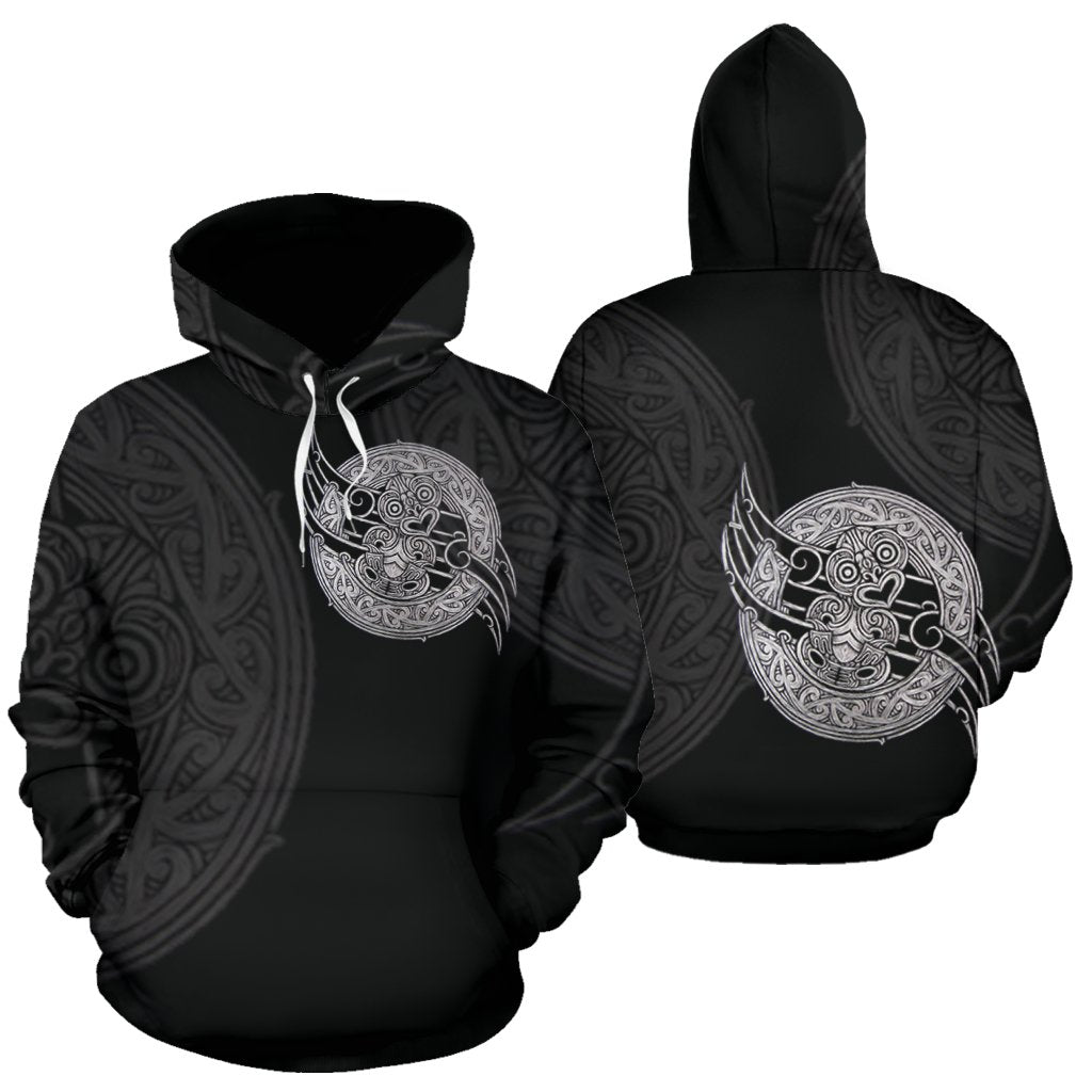 Maori Tiki New Zealand Hoodie - Pencil Texture - Vibe Hoodie Shop