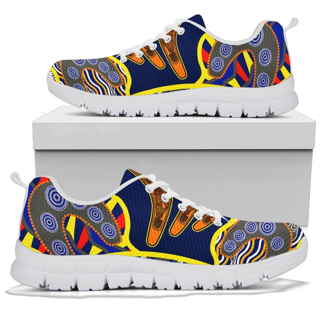 Aboriginal Sneakers, Australian Boomerang Dot Painting Art - Vibe Hoodie Shop