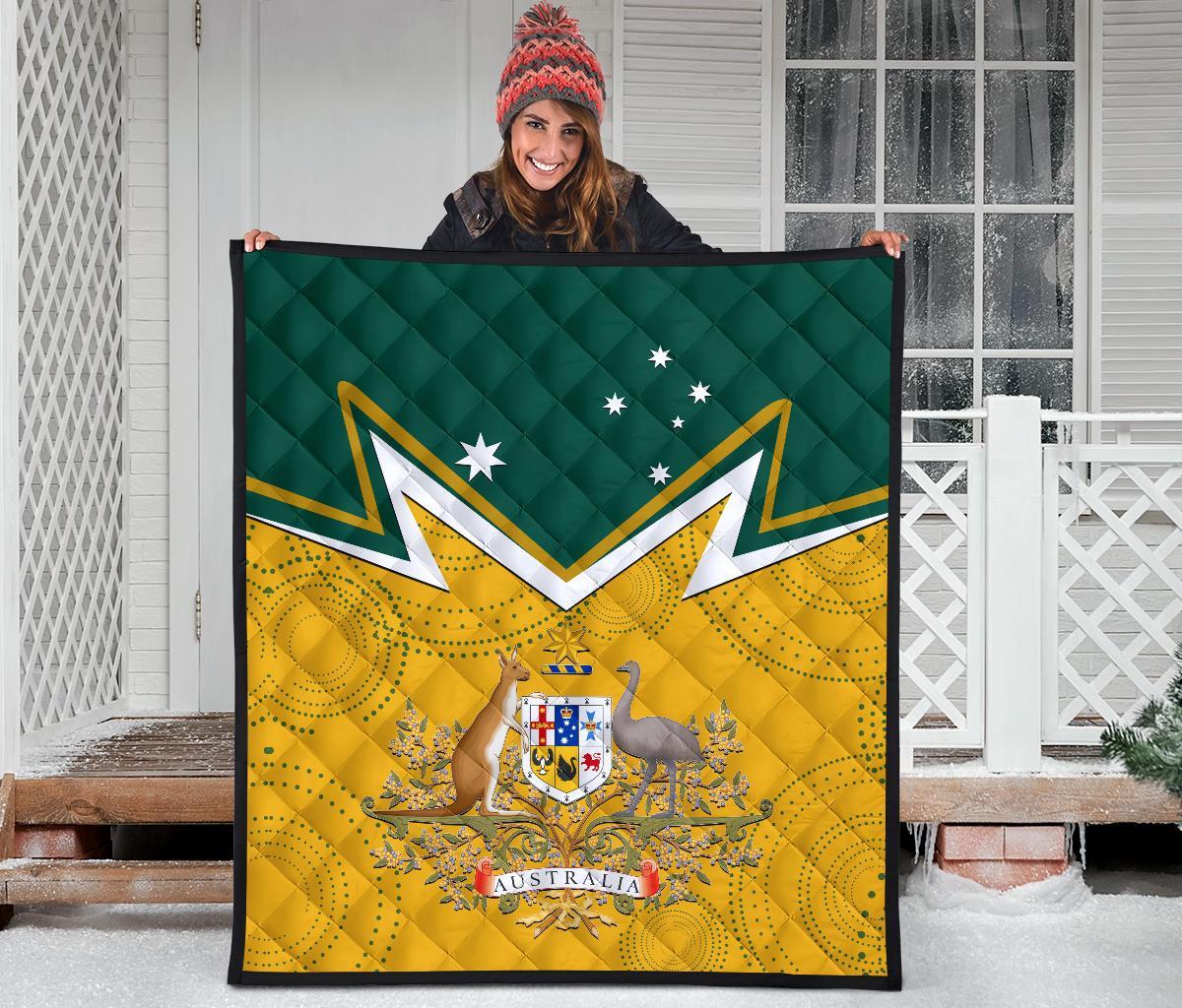 Premium Quilt - Australian Coat Of Arms National Color - Vibe Hoodie Shop