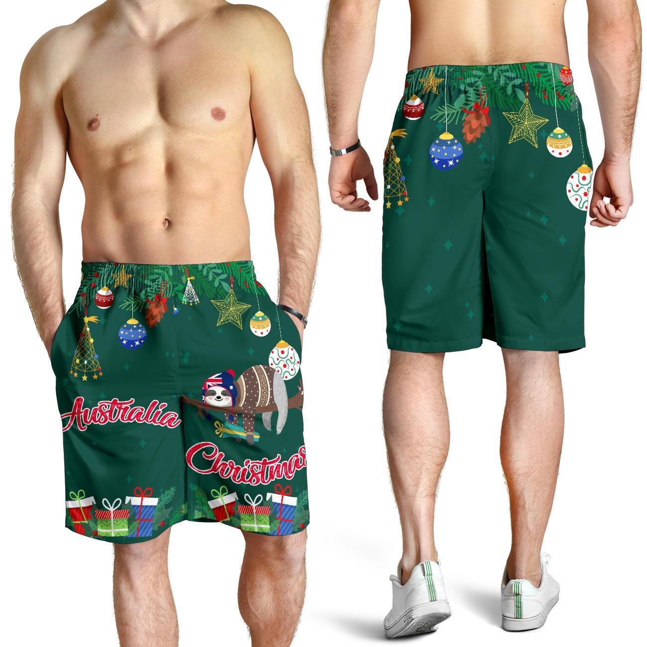 Australia Christmas Men's Shorts Green - Merry Christmas - Vibe Hoodie Shop