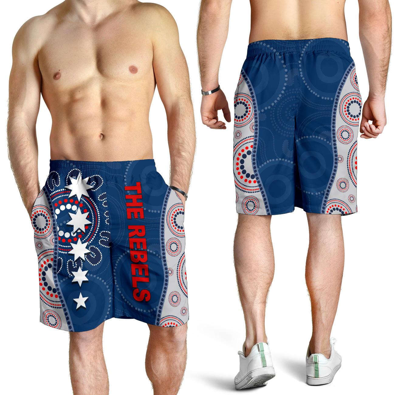 Melbourne Rebels All Over Print Men's Shorts Aboriginal - Vibe Hoodie Shop